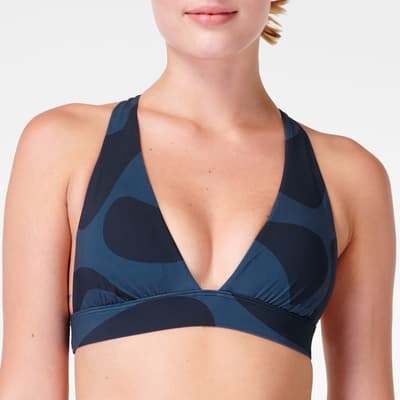 Blue Water Marble Print Peninsula Xtra Life Bikini Top