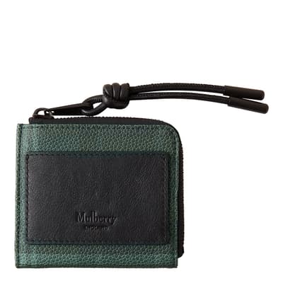 Mulberry Green Print Eco ScotchGrain Leather Zipped Wallet