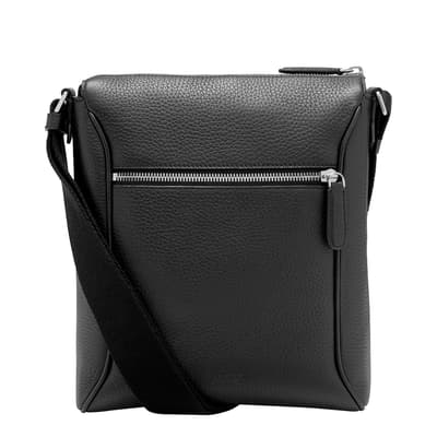 Black Urban Small Heavy Grain Leather Messenger 