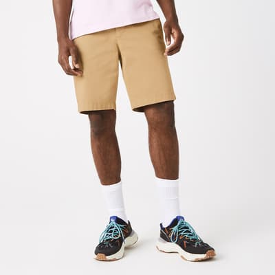 Sand Cotton Blend Bermuda Shorts