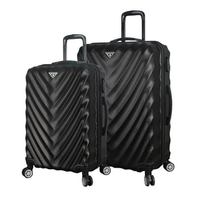 Black Medium/ Large Suitcase Set 2 Piece