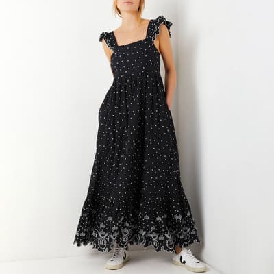 Black/White Broderie Cotton Sundress