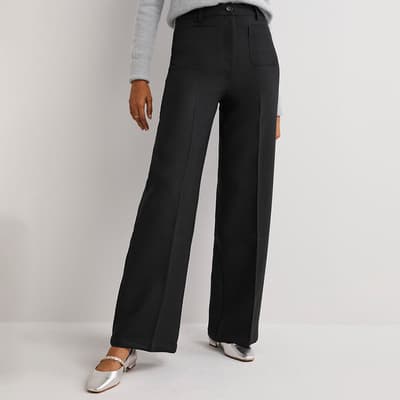 Black High Rise Wide Leg Trousers