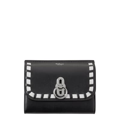 Black White Amberley Whipstitch Medium Wallet 