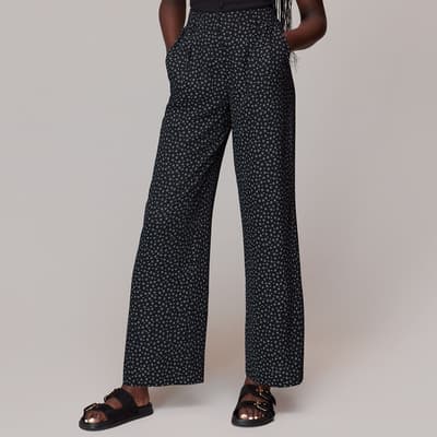 Black Lizzie Geo Dot Print Trousers