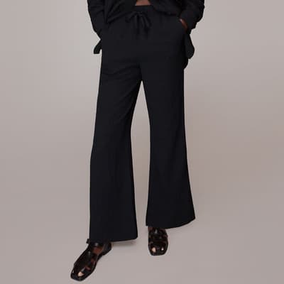 Black Luna Crinkle Trousers