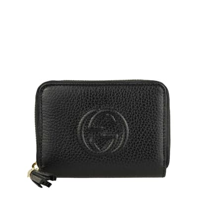 Black Gucci Soho Zip Around Short Wallet