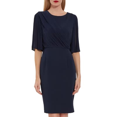 Navy Wilhelmina Crepe Dress