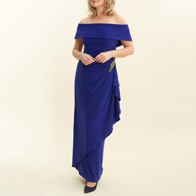 Royal Blue Gail Off Shoulder Dress