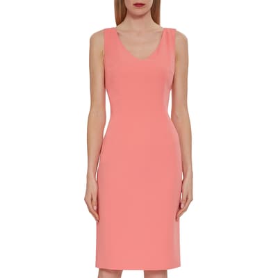 Coral Merna Crepe Shift Dress