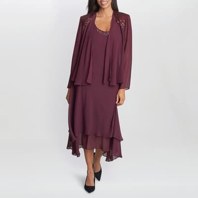 Plum Lilibeth Midi Dress With Jacket