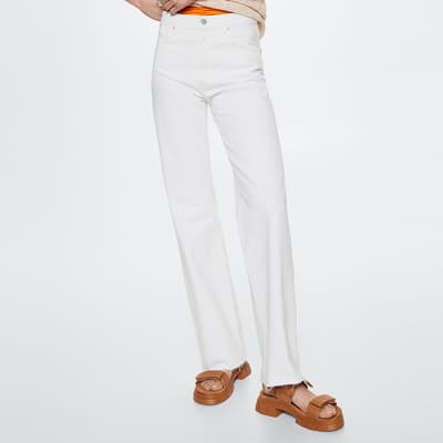 White High-Rise Wideleg Jeans