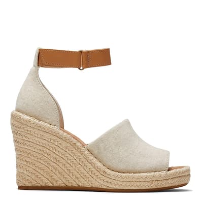 Natural Marisol Natural Oxford/Leather Wedge