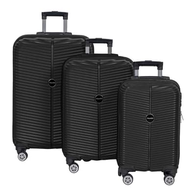 Black Set Of 3 Suitcases