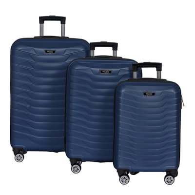 Dark Blue Set Of 3 Suitcases