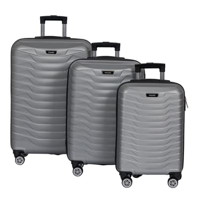 Grey Set Of 3 Suitcases