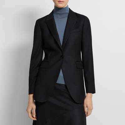 Black Etiennette Single Breasted Wool Jacket