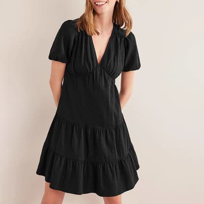 Black Jersey Seersucker Dress