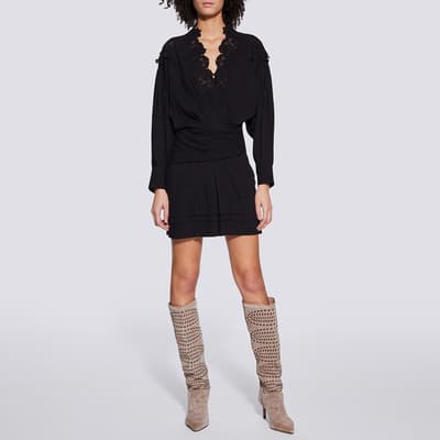 Black Coya Cotton Blend Mini Dress