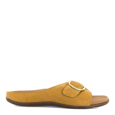 Yellow Gavi Buckle Slip On Sandals