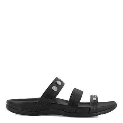 Black Porto Embellished Slip On Sandals