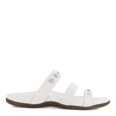 White Porto Embellished Slip On Sandals