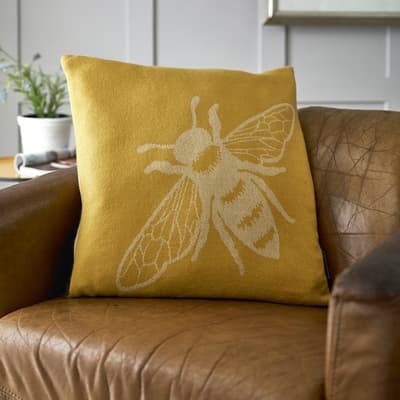 Bee Cushion 45x45cm, Yellow