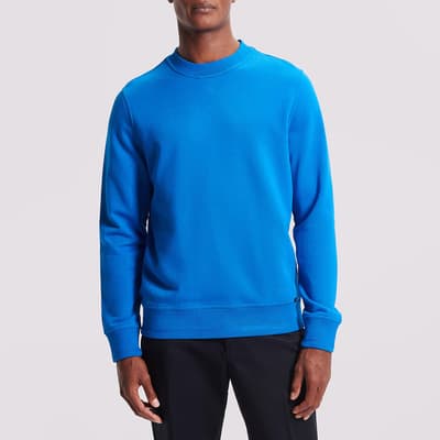 Blue Terry Cotton Sweatshirt