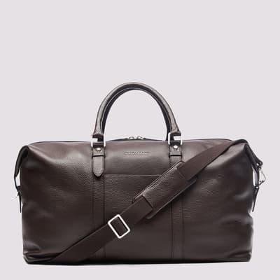 Dark Brown Weekend Leather Holdall