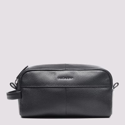 Black Leather Washbag