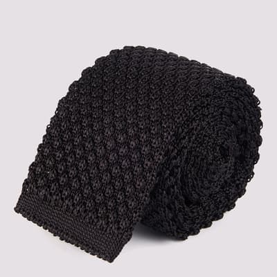 Black Knitted Silk Tie