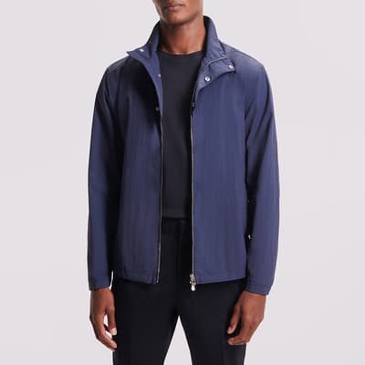 Dark Blue Zipped Windbreaker