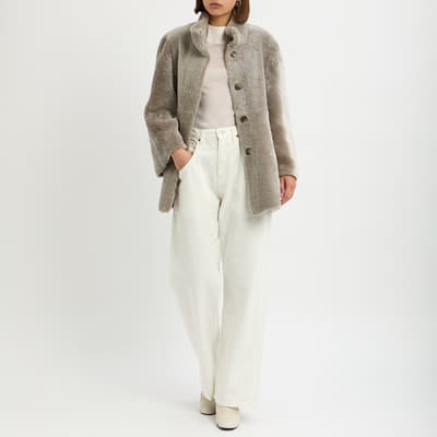 Sand Short Shearling Jacket