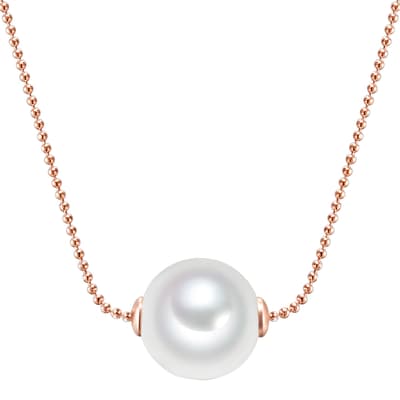 White & Rose Gold Pearl Necklace