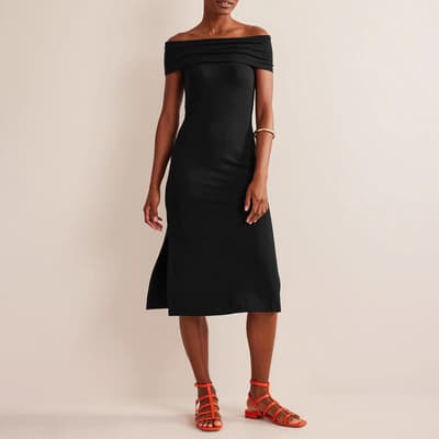 Black Bardot Jersey Midi Dress