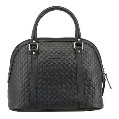 Black Leather GG Handbag