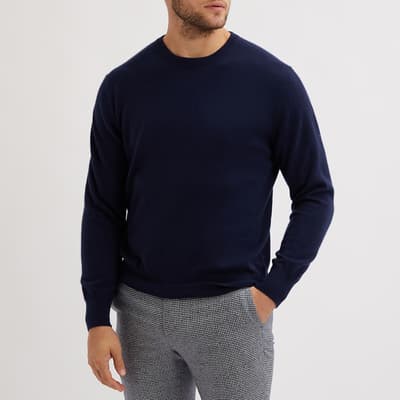 Navy Crew Neck Cashmere Jumper