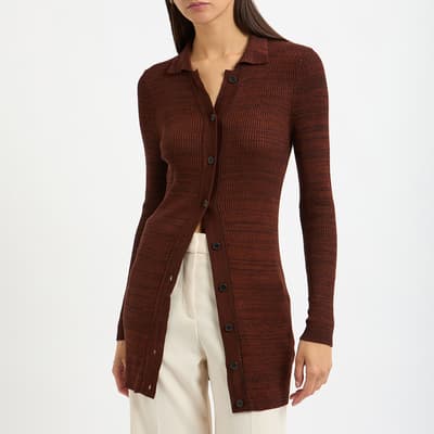 Dark Red Jobe Knitted Cardigan