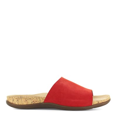 Red Ithaca Wide Strap Flat Sandal