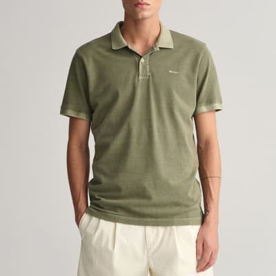 Khaki Sunfaded Pique Polo Shirt