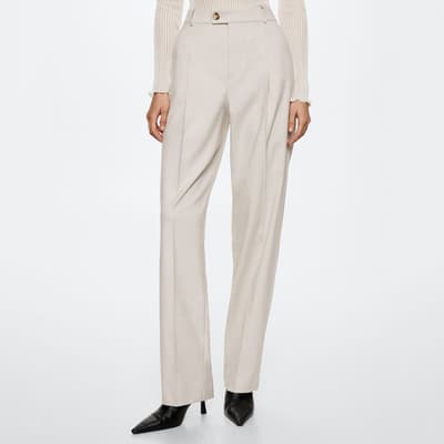 Grey Straight Suit Trousers