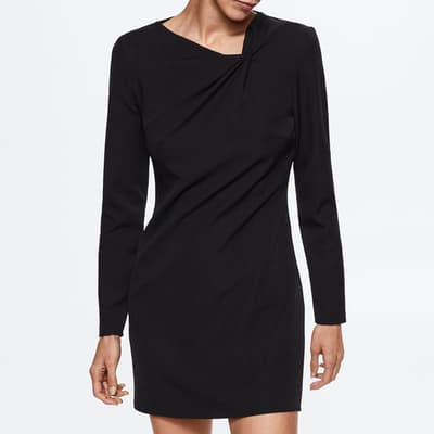 Black Ruched Detail Dress