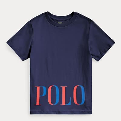 Toddler Boy's Navy Polo Logo Cotton T-Shirt