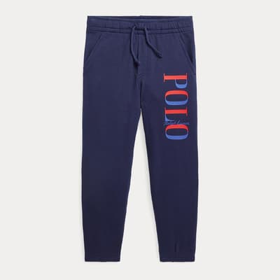 Toddler Boy's Navy Cotton Drawstring Tracksuit Bottoms