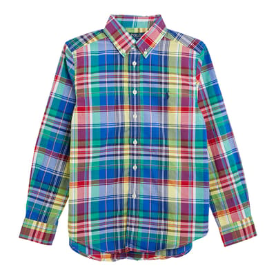 Older Boy's Multi Check Poplin Cotton Shirt