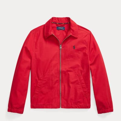 Older Boy's Red Cotton Zip Jacket