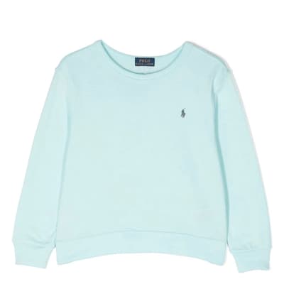 Older Boy's Mint Cotton Scoop Neck Sweatshirt