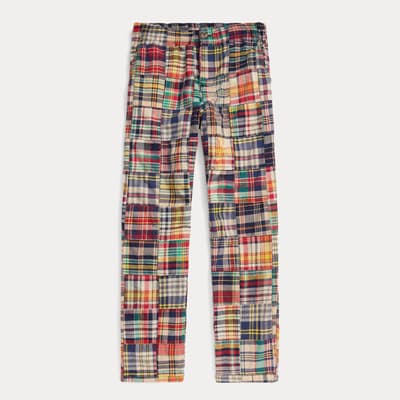 Older Boy's Multi Cotton Check Trousers