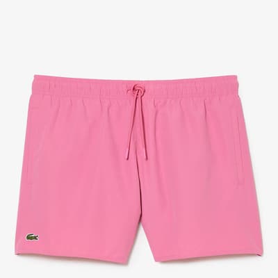 Pink Branded Swimming Trunks