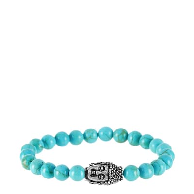 Silver & Turquoise Buddha Bracelet